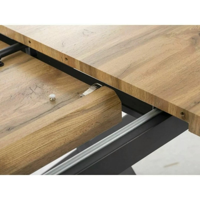 Стіл обідній розкладний UMBERTO II Дуб Артісан / Чорний Діаметр 160(240)X90 Signal