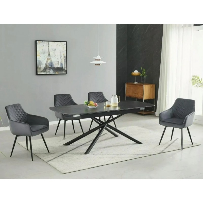 Стіл обідній розкладний VECTOR 160(200)*90 чорний VECTORC160 Signal