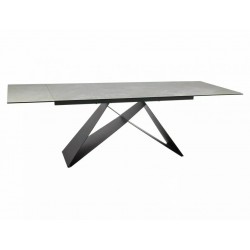 Стіл обідній розкладний WESTIN CERAMIC Крем Diamond Cream / Чорний мат (160-240) X90 WESTINKRC160 Signal