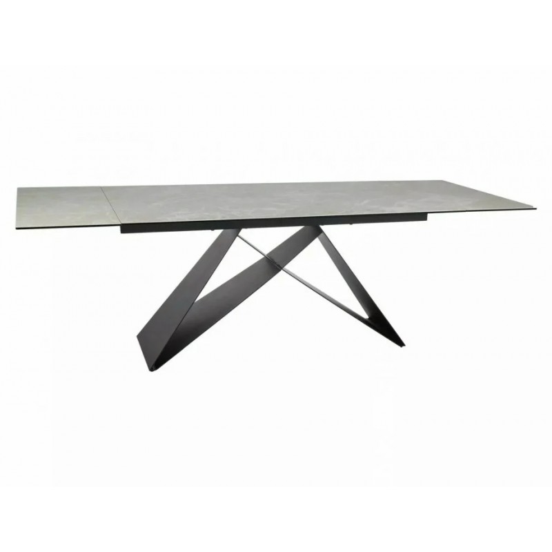 Стіл обідній розкладний WESTIN CERAMIC Крем Diamond Cream / Чорний мат (160-240) X90 WESTINKRC160 Signal
