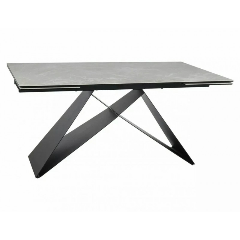 Стіл обідній розкладний WESTIN CERAMIC Крем Diamond Cream / Чорний мат (160-240) X90 WESTINKRC160 Signal