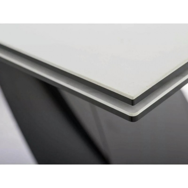 Стіл обідній розкладний WESTIN CERAMIC Крем Diamond Cream / Чорний мат (160-240) X90 WESTINKRC160 Signal