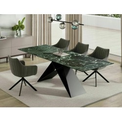 Стіл обідній розкладний WESTIN CERAMIC Морський VERDE ALPI / Чорний мат (160-240)X90 WESTINTVC160 Signal