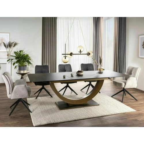 Стіл обідній розкладний WILSON CERAMIC Бронзовий Ossido Bruno / Антична бронза Діаметр 180(240)X100 Signal