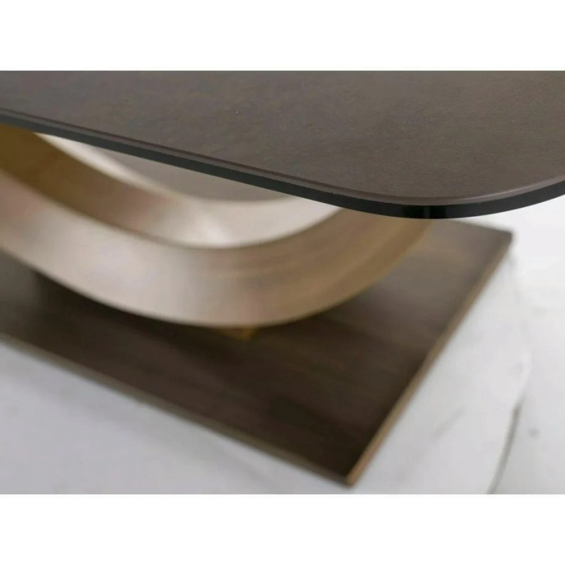 Стіл обідній розкладний WILSON CERAMIC Бронзовий Ossido Bruno / Антична бронза Діаметр 180(240)X100 Signal