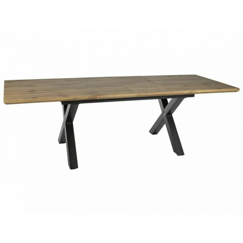 Стіл обідній розкладний XAVIERO II Дуб Артісан / Чорний Діаметр 160(240)X90 XAVIEROIIDAC160 Signal