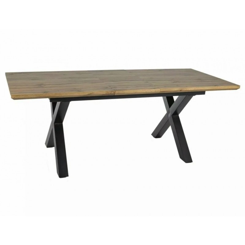 Стіл обідній розкладний XAVIERO II Дуб Артісан / Чорний Діаметр 160(240)X90 XAVIEROIIDAC160 Signal