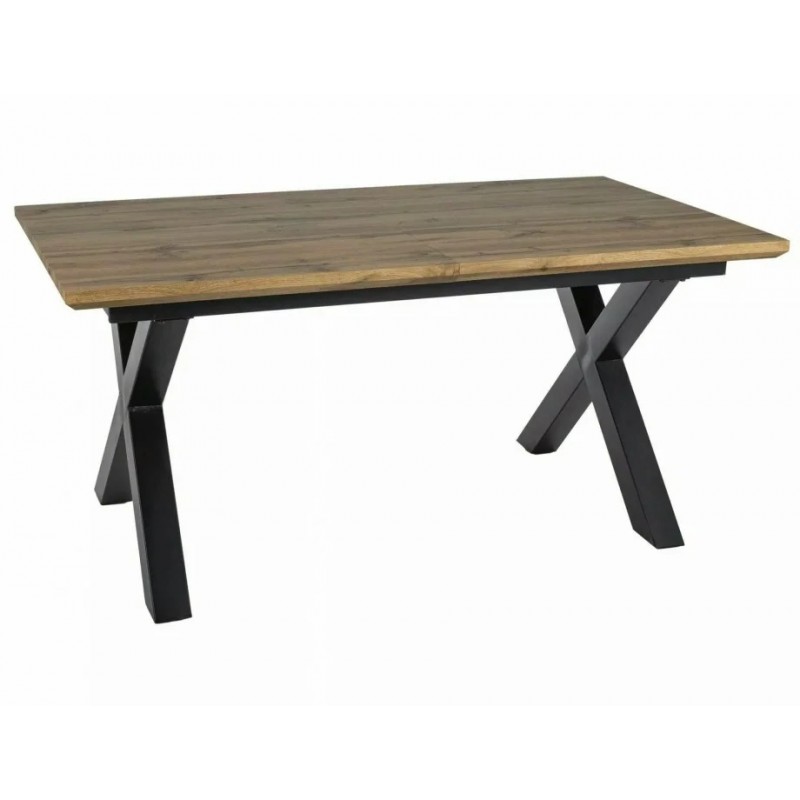 Стіл обідній розкладний XAVIERO II Дуб Артісан / Чорний Діаметр 160(240)X90 XAVIEROIIDAC160 Signal