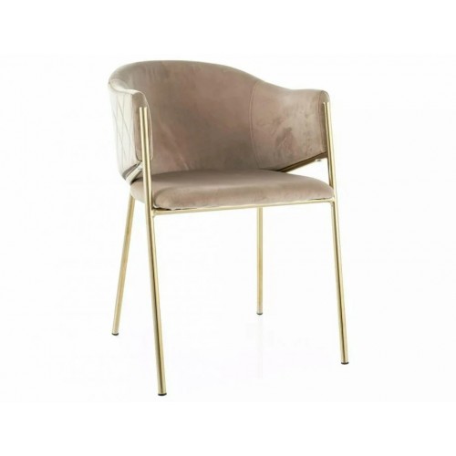 Стілець BONO VELVET Золотий Стелаж / Бежевий BLUVEL 28 Signal