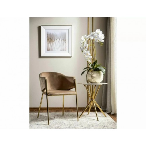Стілець BONO VELVET Золотий Стелаж / Бежевий BLUVEL 28 Signal
