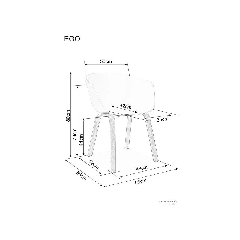 Стілець EGO дуб метал каркас/білий EGOBUB Signal