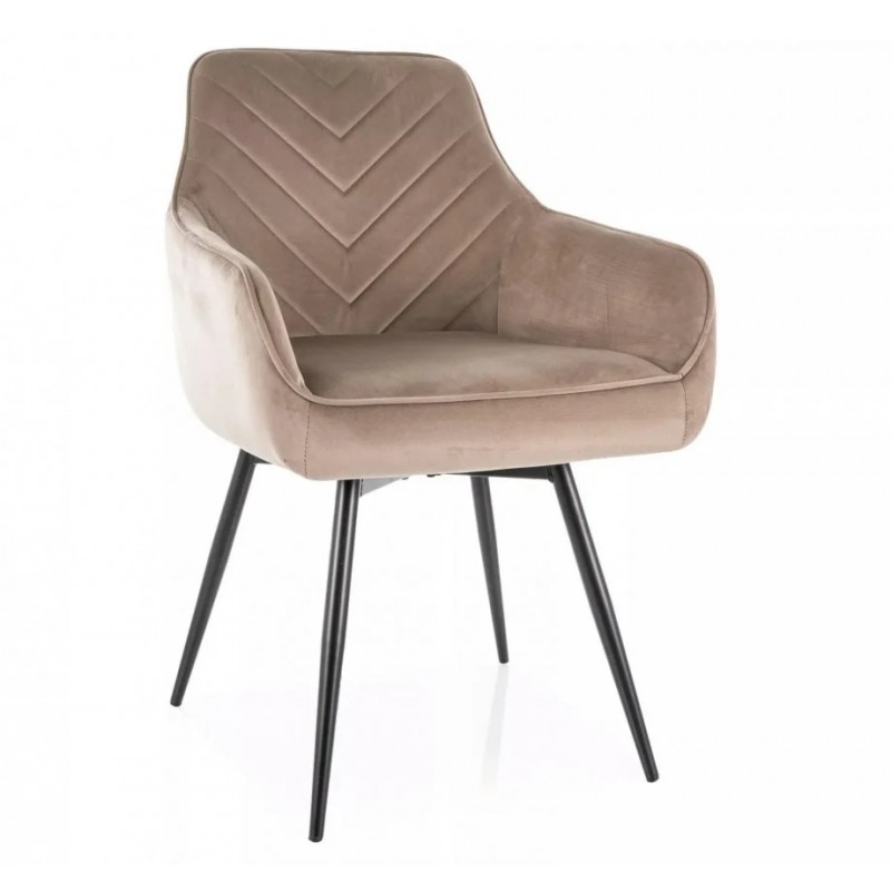 Стілець кухонний SERVIO VELVET чорний каркас / темний беж BL.40 SERVIOVCCBE Signal