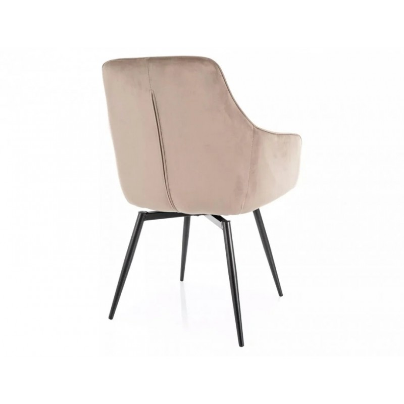 Стілець кухонний SERVIO VELVET чорний каркас / темний беж BL.40 SERVIOVCCBE Signal