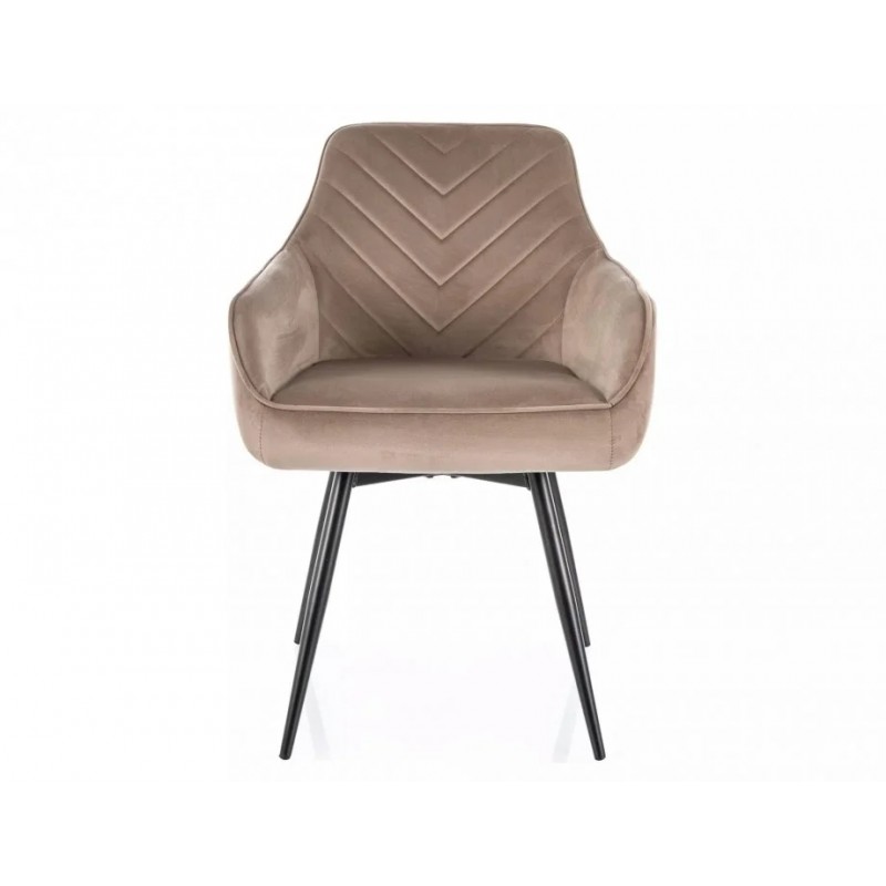 Стілець кухонний SERVIO VELVET чорний каркас / темний беж BL.40 SERVIOVCCBE Signal