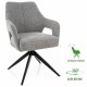 Стілець кухонний обідній м'який Olsen Noelle Сіра тканина / Чорний каркас Signal
