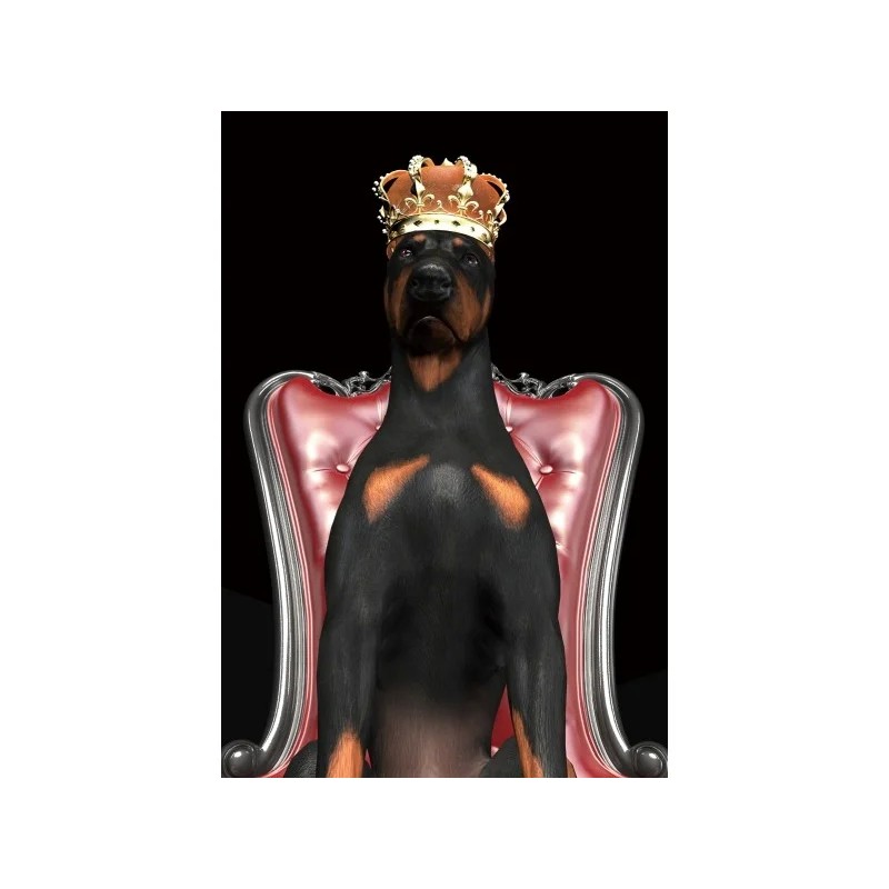 Картина на склі DOG IN CROWN 80X120 Signal