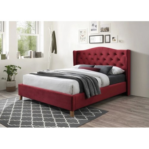 Двоспальне ліжко Aspen Velvet 160X200 Бордовий Signal