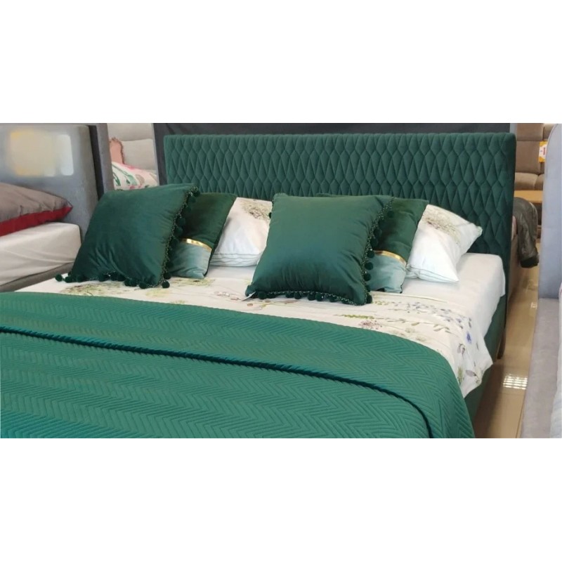 Двоспальне ліжко Azurro velvet 160X200 Зелений Signal