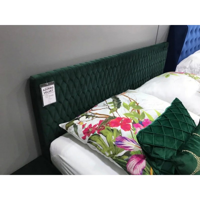 Двоспальне ліжко Azurro velvet 160X200 Зелений Signal