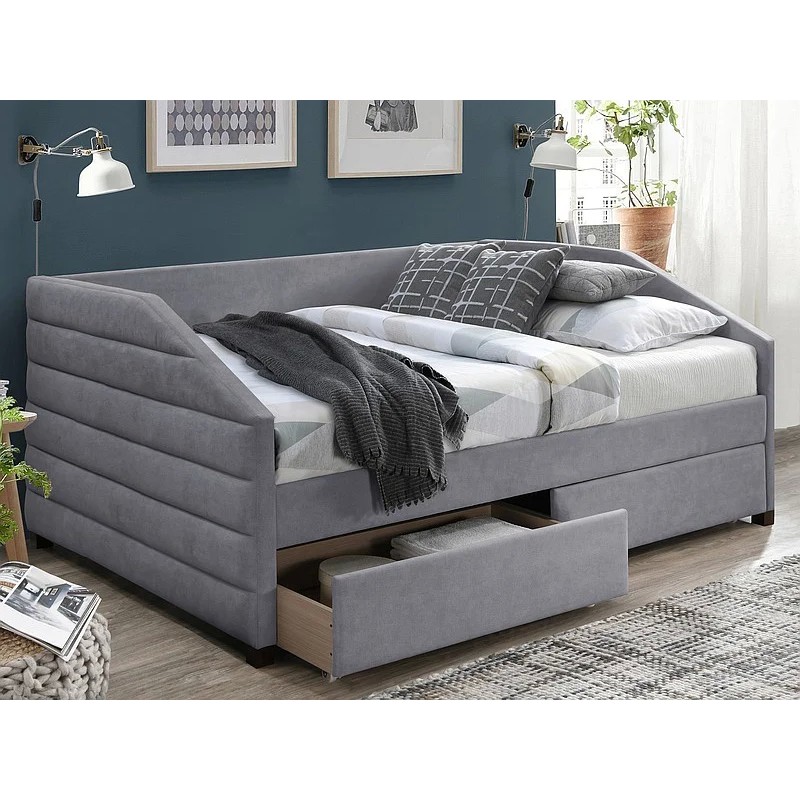 Ліжко односпальне NADIA VELVET 120x200 сіре TAP.142 Signal