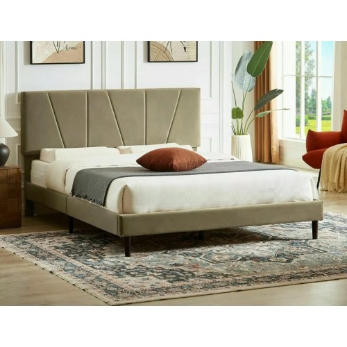 Ліжко двоспальне SAVANA VELVET 160X200 Бежевий BLUVEL 28 SAVANAV120BE Signal