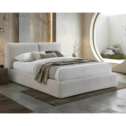 Ліжко двоспальне м'яке Modena Raven 160×200 Бежева тканина Signal