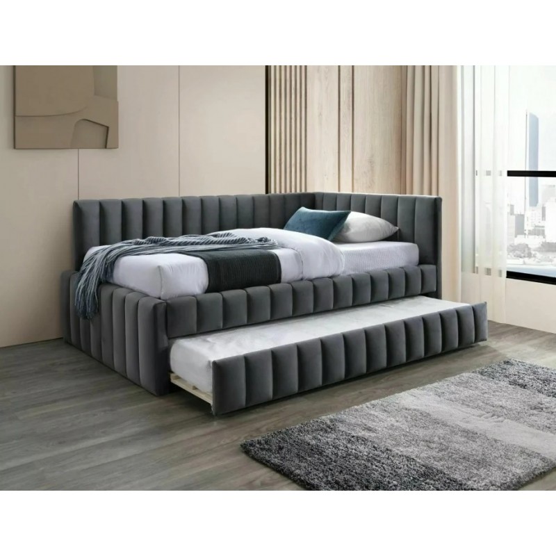Ліжко односпальне ALFIE VELVET 120X200 Сірий BLUVEL 14 ALFIEV120SZ Signal