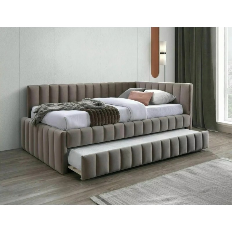 Ліжко односпальне ALFIE VELVET 120X200 Світло-бежевий BLUVEL 40 ALFIEV120CBE Signal