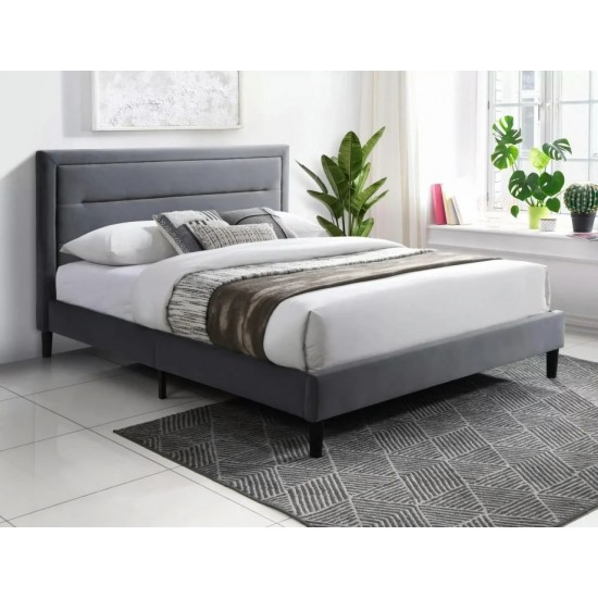 Ліжко полуторне MALAGA VELVET 140*200 сіре / чорне BL.14 MALAGAV140SZC Signal Ліжко полуторне MALAGA VELVET 140*200 сіре / чорне BL.14 MALAGAV140SZC Signal