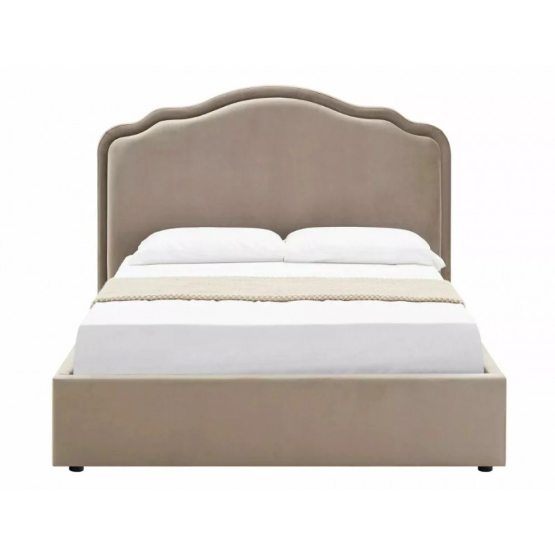 Ліжко полуторне м'яке Florencja Velvet 140×200 Темно-бежева велюр Bluvel Signal