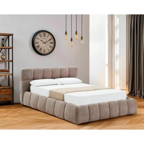 Ліжко полуторне м'яке Parma Raven 140×200 Темно-бежева тканина Signal