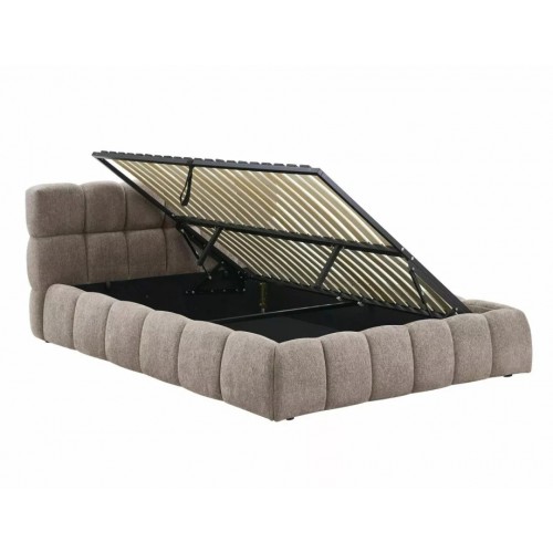 Ліжко полуторне м'яке Parma Raven 140×200 Темно-бежева тканина Signal