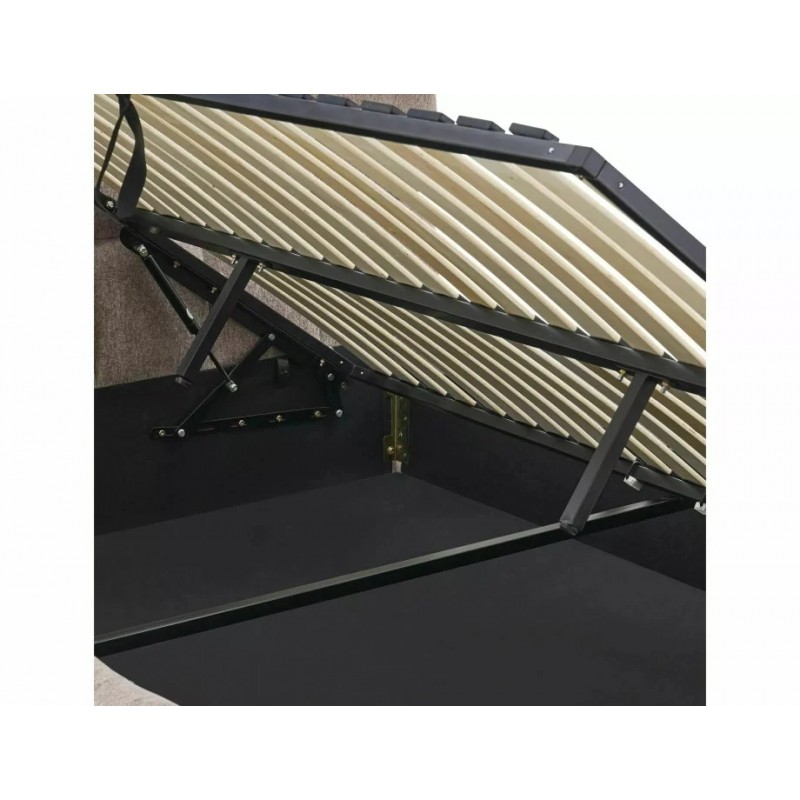 Ліжко полуторне м'яке Parma Raven 140×200 Темно-бежева тканина Signal