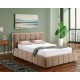 Ліжко полуторне м'яке Parma Velvet 140×200 Темно-бежева велюр Bluvel Signal