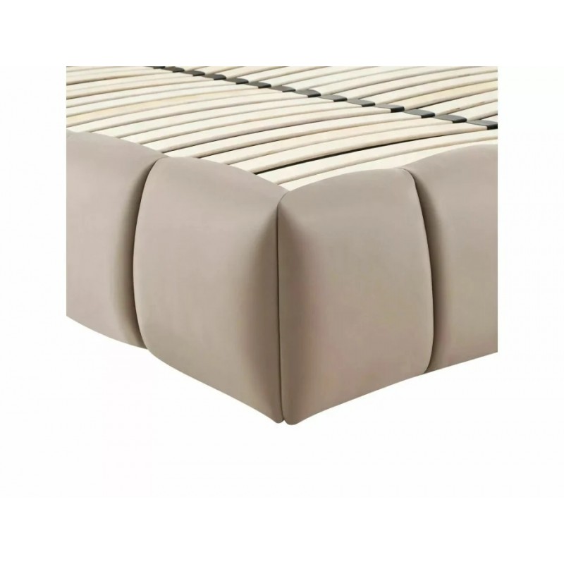 Ліжко полуторне м'яке Parma Velvet 140×200 Темно-бежева велюр Bluvel Signal