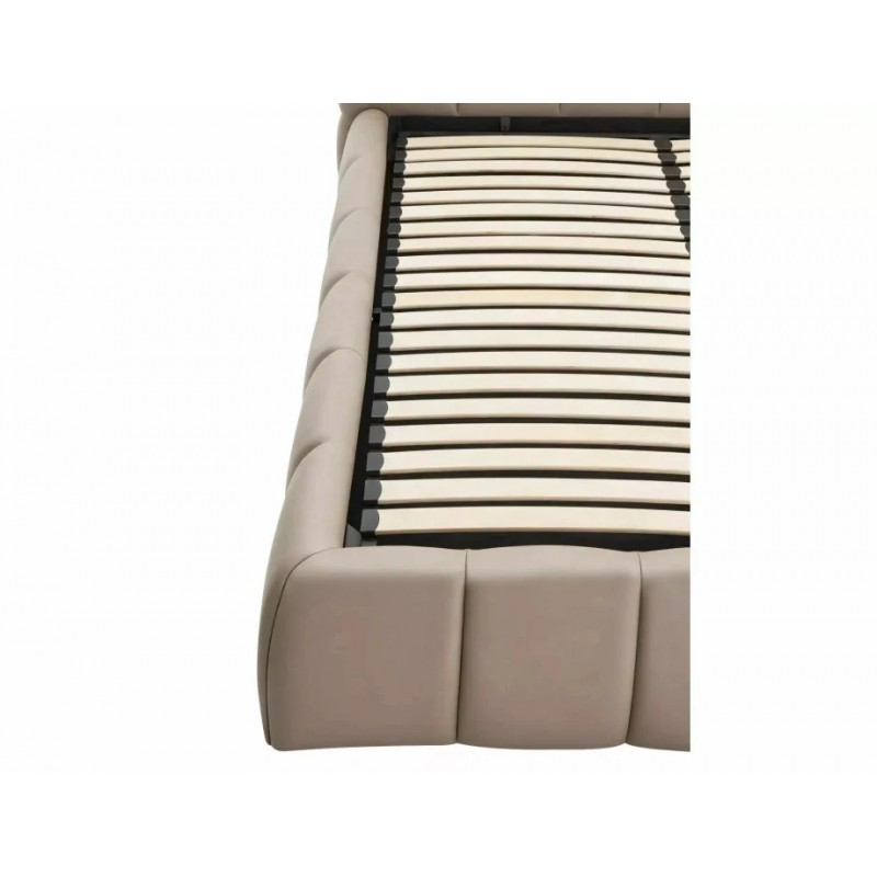 Ліжко полуторне м'яке Parma Velvet 140×200 Темно-бежева велюр Bluvel Signal