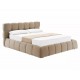 Ліжко полуторне м'яке Parma Velvet 140×200 Темно-бежева велюр Bluvel Signal