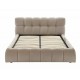 Ліжко полуторне м'яке Parma Velvet 140×200 Темно-бежева велюр Bluvel Signal