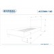 Односпальне ліжко Acoma 90X200 Сірий ACOMA90SZD Signal