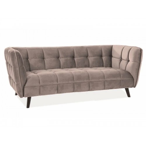 Диван CASTELLO 3 VELVET беж BLUVEL 28 / венге Signal