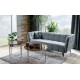 Диван CASTELLO 3 VELVET сірий BLUVEL 14 / венге Signal