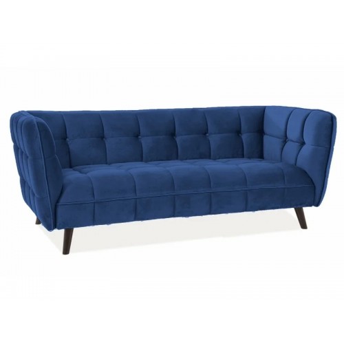 Диван CASTELLO 3 VELVET синій BLUVEL 86 / венге Signal