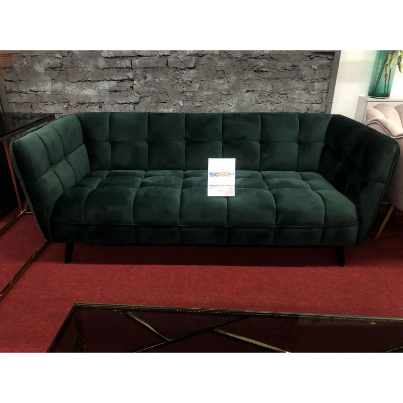 Диван CASTELLO 3 VELVET зелений BLUVEL 78 / венге Signal