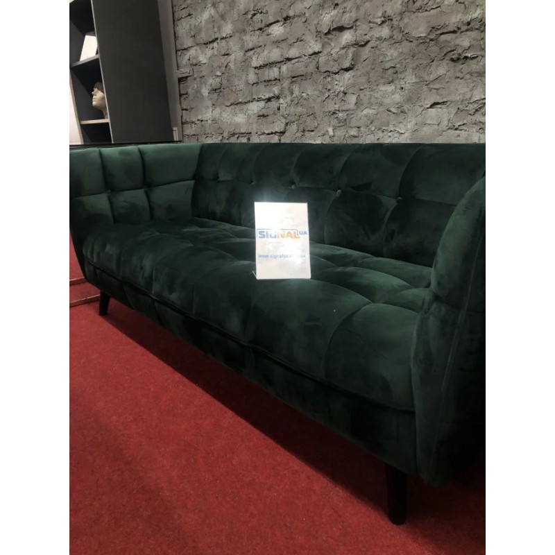 Диван CASTELLO 3 VELVET зелений BLUVEL 78 / венге Signal
