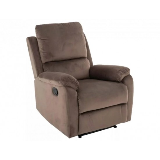 Крісло-реклайнер розкладне SPENCER 1 VELVET капучіно BL.38 SPENCER1VCA Signal Крісло-реклайнер розкладне SPENCER 1 VELVET капучіно BL.38 SPENCER1VCA Signal