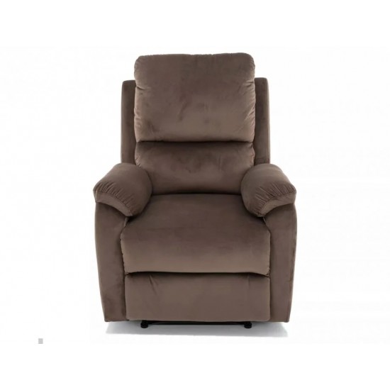Крісло-реклайнер розкладне SPENCER 1 VELVET капучіно BL.38 SPENCER1VCA Signal Крісло-реклайнер розкладне SPENCER 1 VELVET капучіно BL.38 SPENCER1VCA Signal