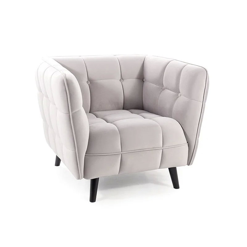 Крісло CASTELLO 1 VELVET світло-сіре/венге BL.03 Signal