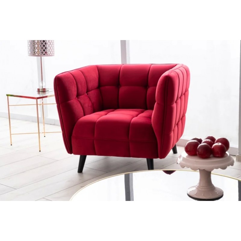 Крісло Castello Velvet 1 Бордовий Signal