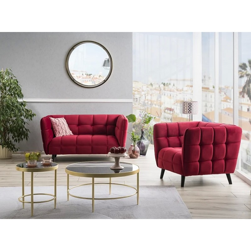 Крісло Castello Velvet 1 Бордовий Signal