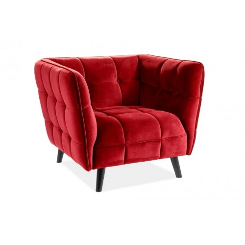 Крісло Castello Velvet 1 Бордовий Signal